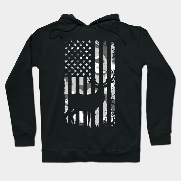 Camo Deer Hunting Flag Hoodie by Etopix